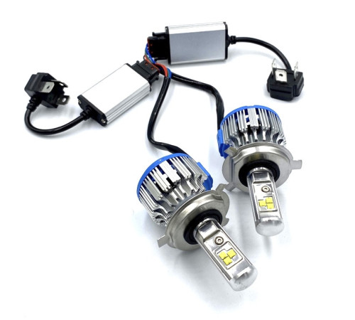 Комплект LED ламп TurboLed T1 H4 6000K 50W 12 24v CanBus з активним охолодженням (T1H4)