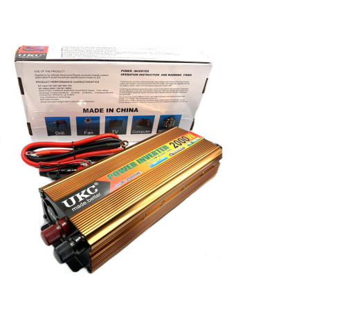 Перетворювач напруги інвертор UKC 2 кВт 2000Вт 12V 220V (SSK12V-2000W)